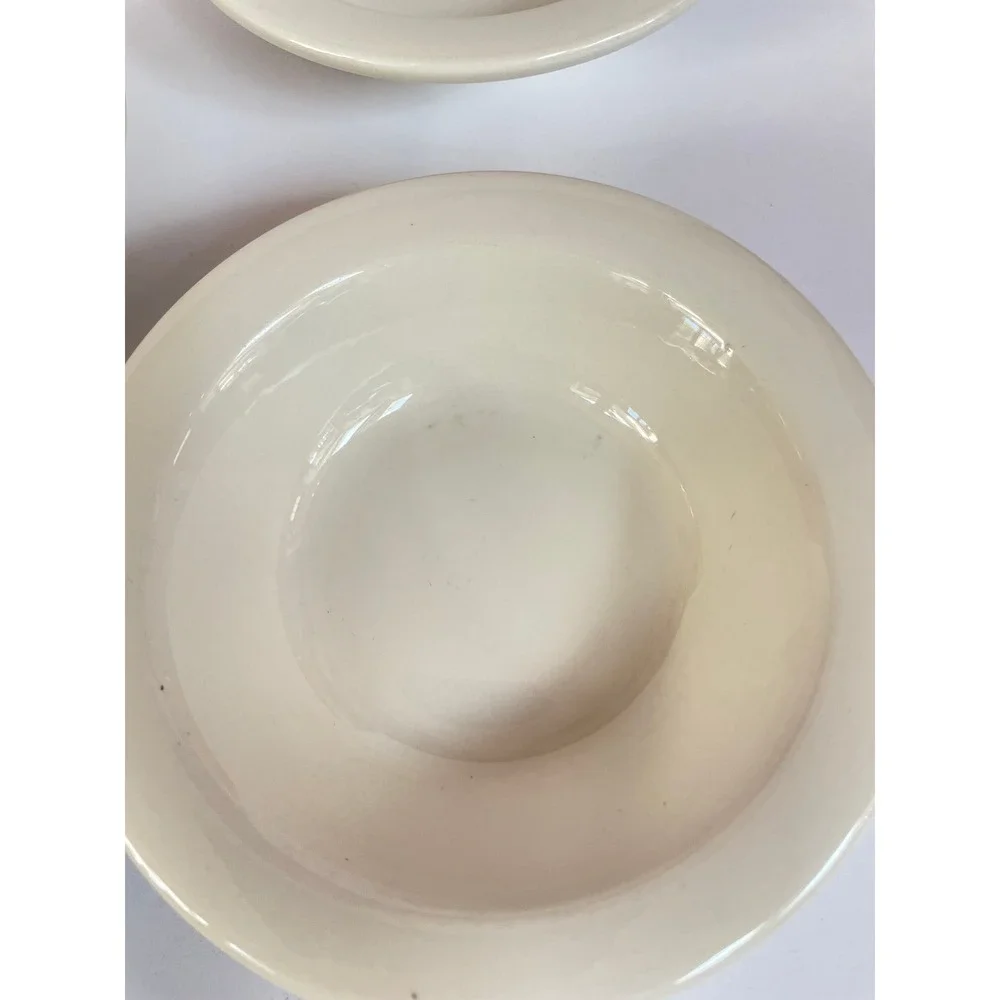 Vintage Cream Ironstone Oneida Buffalow Fruit Bowls Set of 8‎ Off White Ceramic